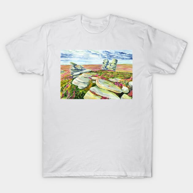 The Crow Stones and the Rocking Stones on Howden Moors, Peak District, Derbyshire. T-Shirt by WaterGardens